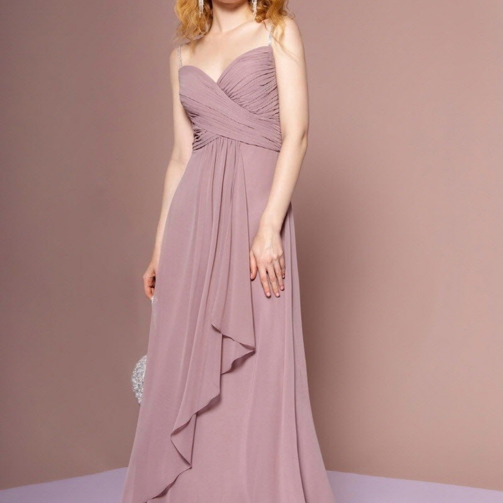 PROM PARTY EVENING FORMAL GOWN DRESS GLS2666 MAUVE
